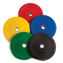 5kg a 25kg Crossfit de goma de color olímpico parachoques peso placas